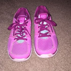 Pink and Blue Nike Running Shoes